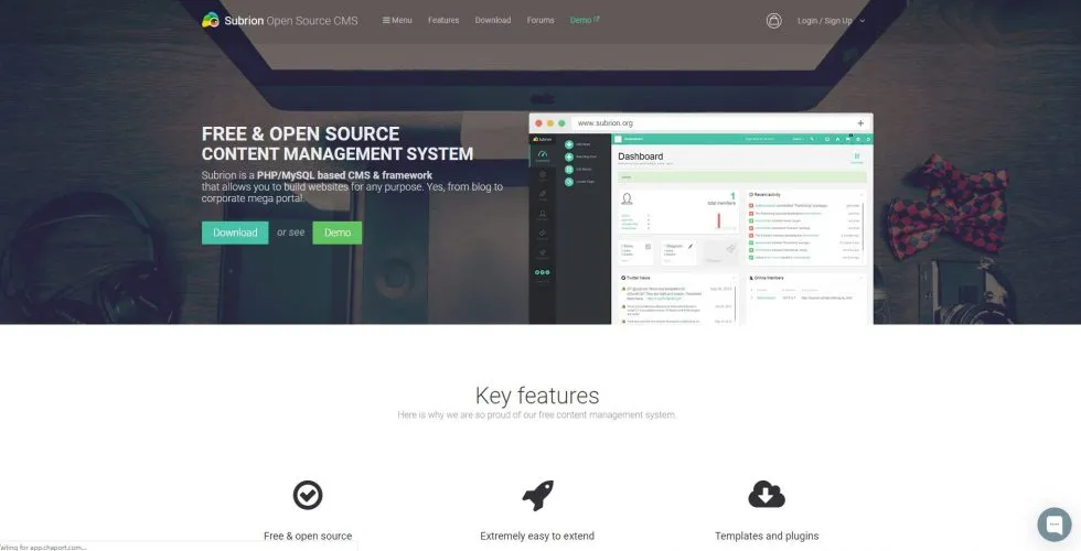 Top 15 Best Free blogging platform for beginners – Image 12 Free blogging platforms: Subrion