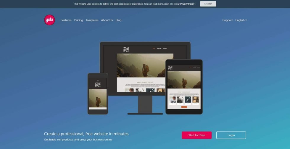 Free blogging platforms: Yola