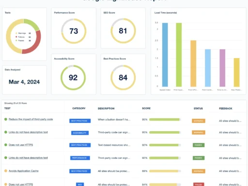 google lighthouse report template example